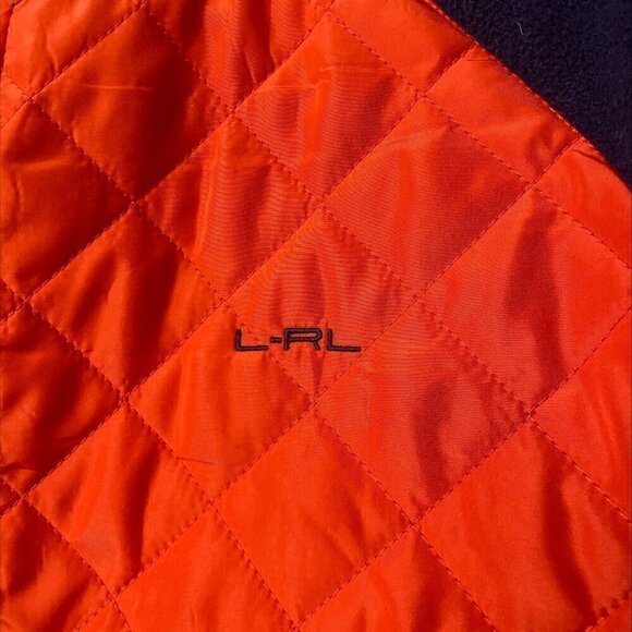 Ralph Lauren Orange and Navy Fleece & Quilted Women's Plus Jacket - 2X - Picture 3 of 8